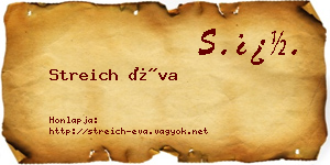 Streich Éva névjegykártya